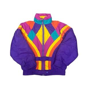 Aspen Vintage Kids Girls Retro Colorblock Snow Jacket